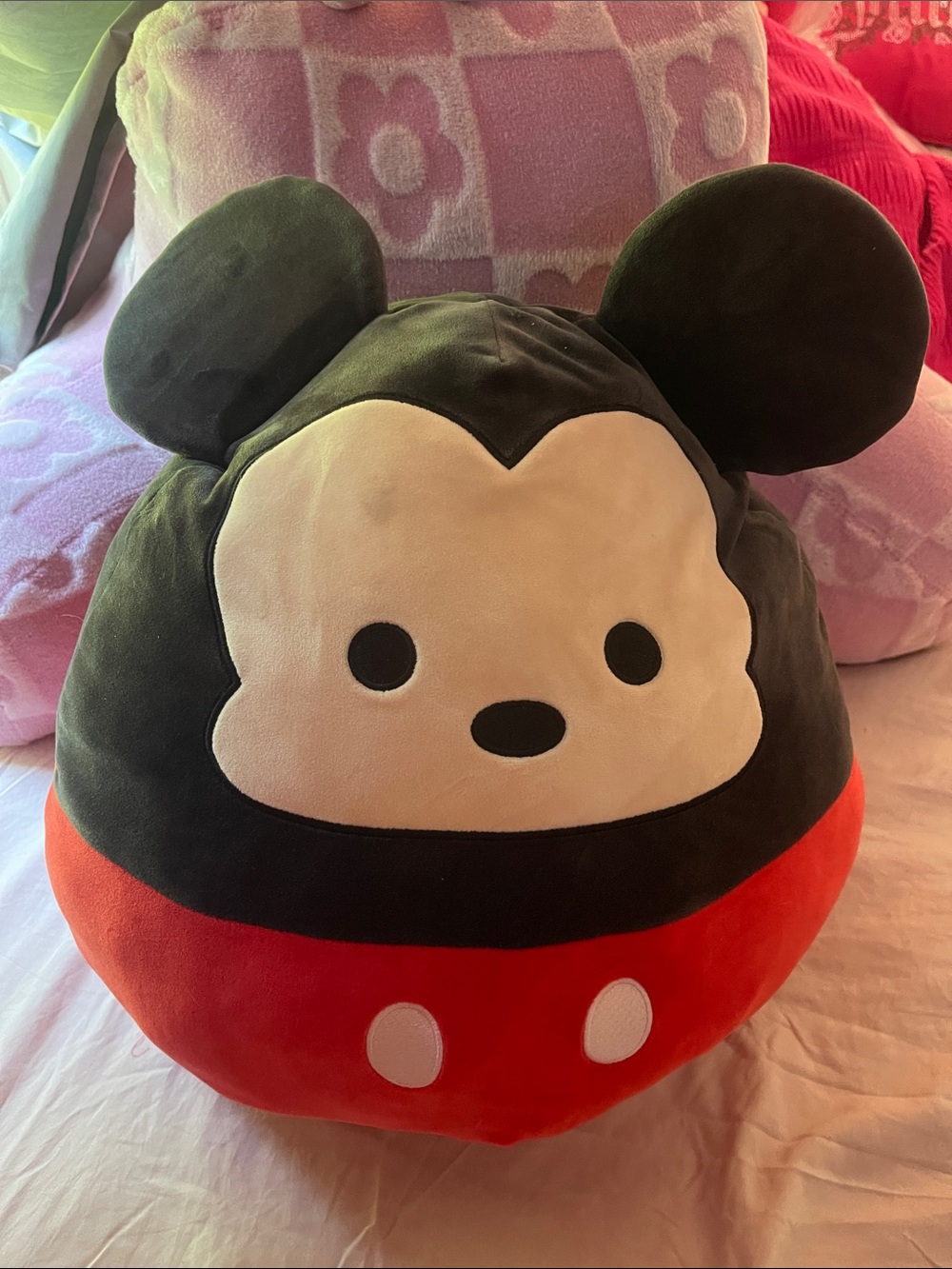 Mickey Mouse Plush Pillow - Black, Red, Cream
